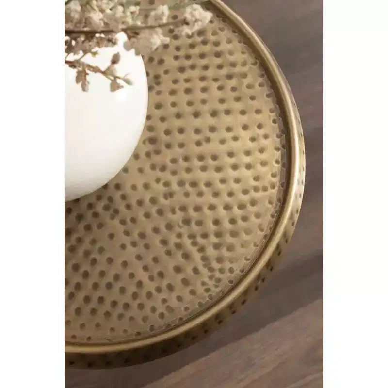 Tavolino portabevande in metallo regolabile, 11x11x30, oro