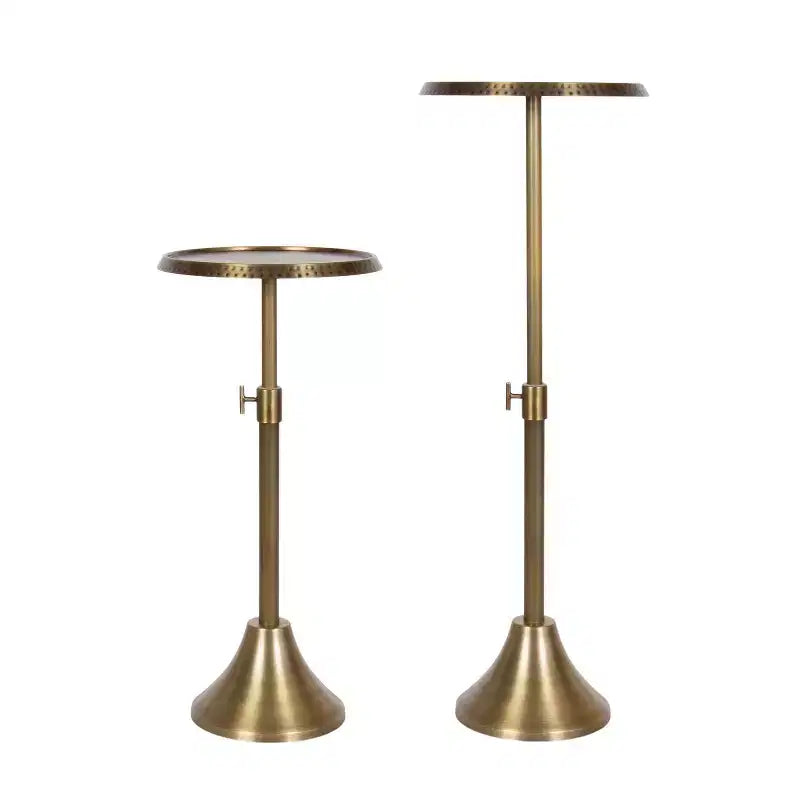 Tavolino portabevande in metallo regolabile, 11x11x30, oro