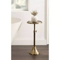 Tavolino portabevande in metallo regolabile, 11x11x30, oro