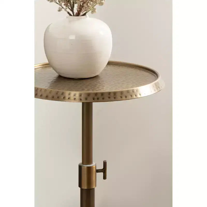 Tavolino portabevande in metallo regolabile, 11x11x30, oro