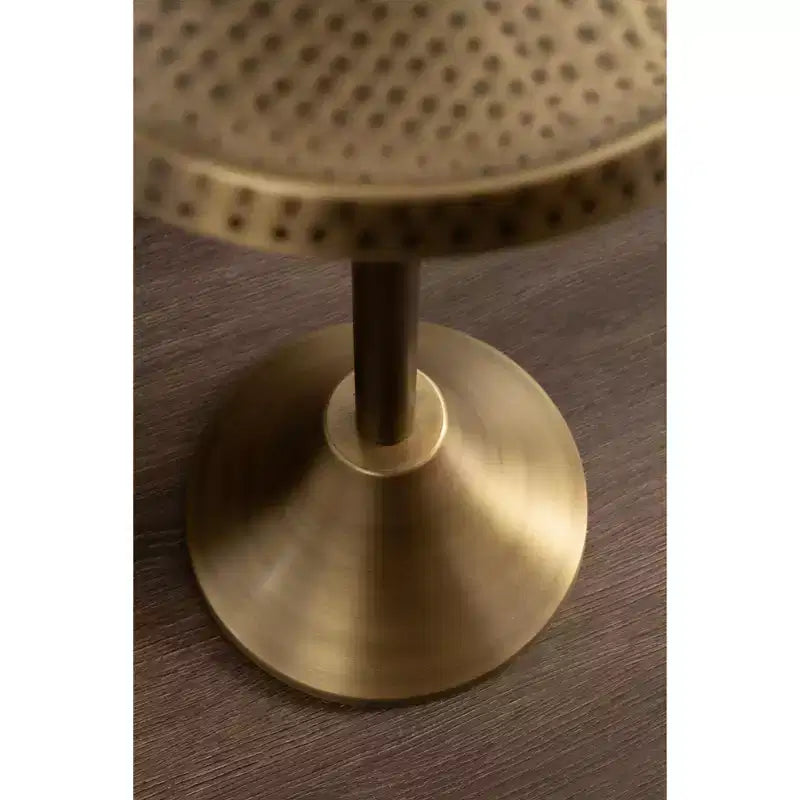 Tavolino portabevande in metallo regolabile, 11x11x30, oro