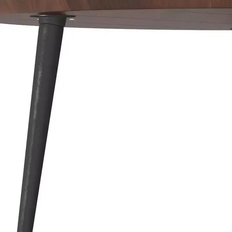 Tavolino da caffè cognac - Legno massello, gambe svasate in metallo, design industriale, 42,9 cm (A)