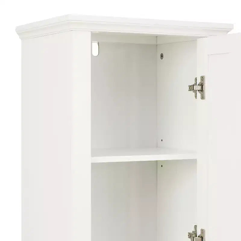 Mobile alto da bagno in MDF bianco, 170 cm, con torre per la biancheria
