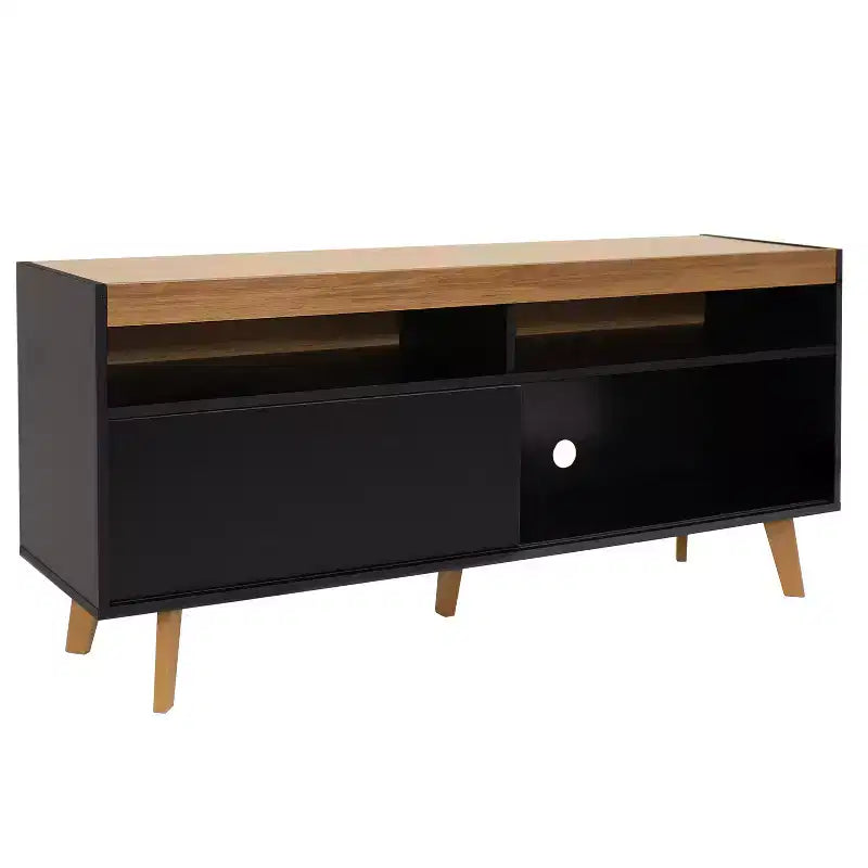 Indoor Mid-Century Modern TV Stand Console with Storage Cabinet and Shelves for 58" TV