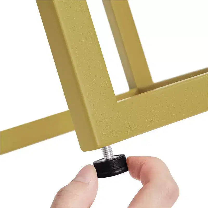 Tavolino moderno in vetro temperato con ripiano aperto per soggiorno, oro