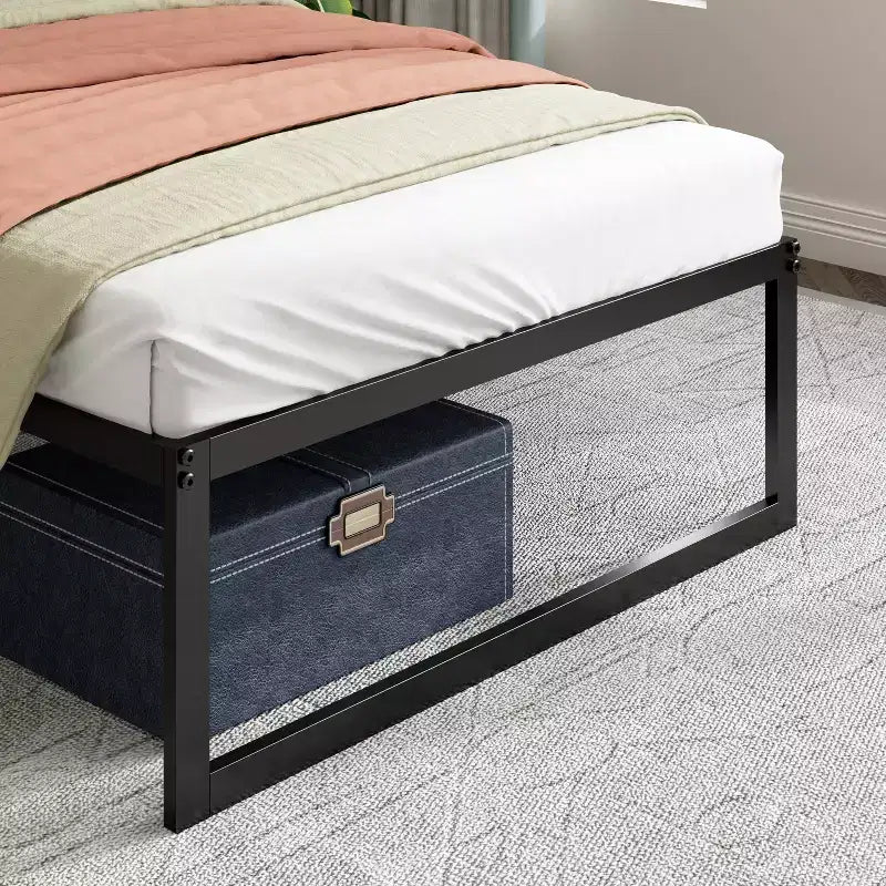 14" Metal Platform Bed Frame, Black